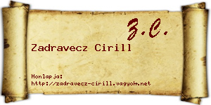 Zadravecz Cirill névjegykártya